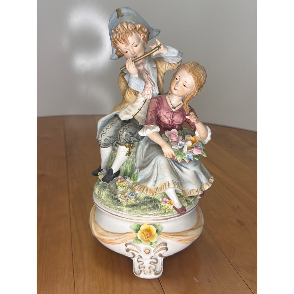 Andrea by Sadek Porcelain Figurine Romantic Courting Couple